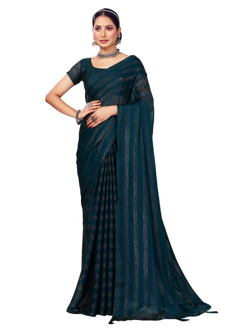 women's self design teal colored saree - 20230114 - Very Small Image - 1