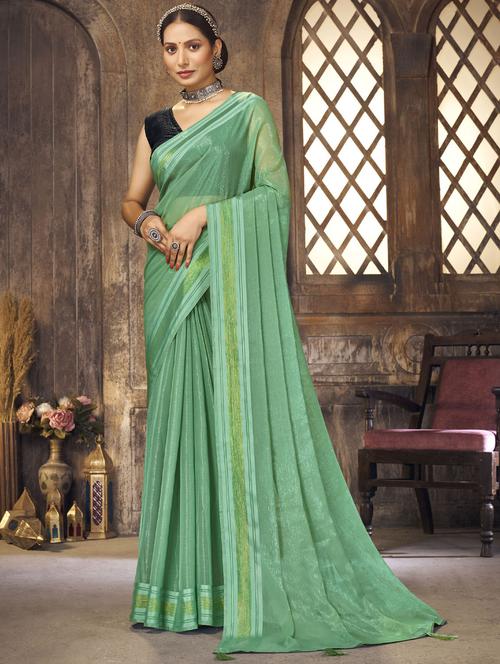 women's solid sea green colored saree - 20230127 - Very Small Image - 1