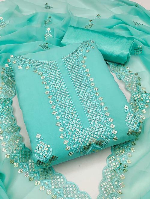 purist blue colored unstiched dress - 20234795 - Very Small Image - 1