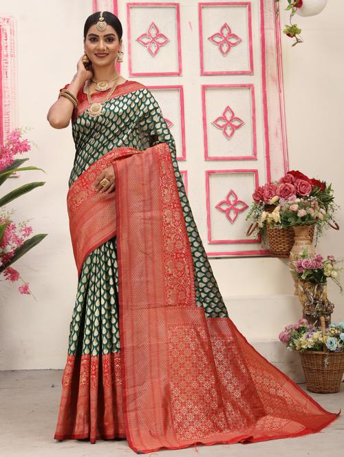 jacquard work banarasi saree  - 20239646 - Very Small Image - 1