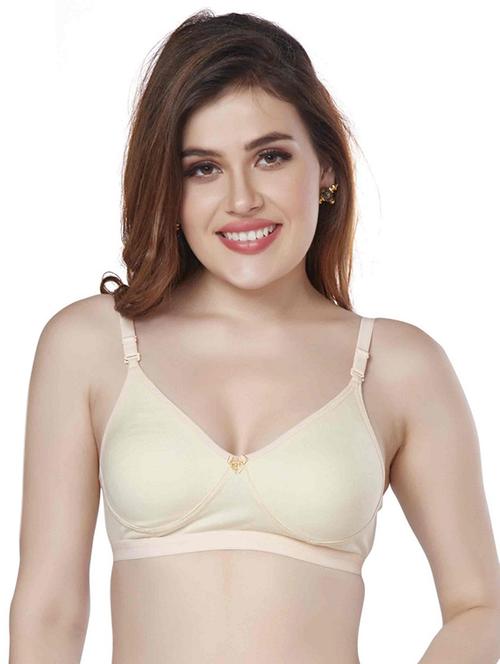 beige cotton blend regular bra - 20240357 - Very Small Image - 1