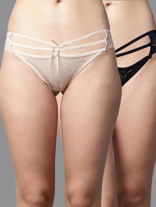 pack of 2 self design bikni panty - 20242948 - Very Small Image - 1