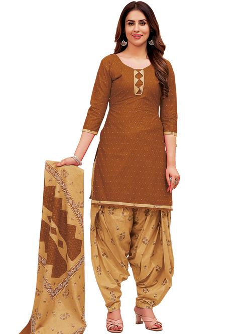 floral printed unstitched suit set - 20242971 - Very Small Image - 1