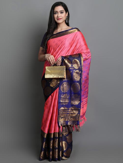 pink jacquard dharmavaram saree with blouse - 20243298 - Very Small Image - 1