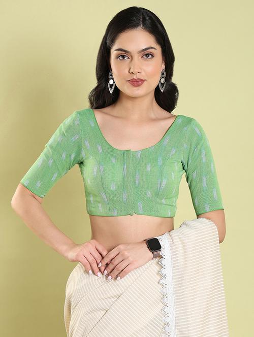 green cotton regular blouse - 20243485 - Very Small Image - 1