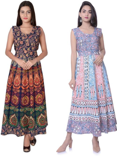 pack of 2 fit & flare ethnic dress - 20243753 - Very Small Image - 1