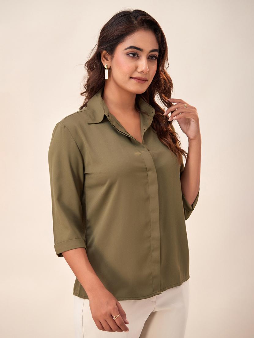 women solid formal shirt - 20244512 - Zoom Image - 2