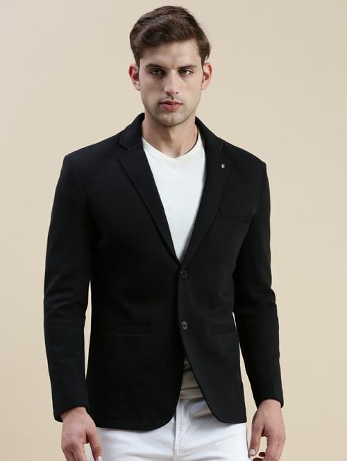 men solid single breasted casual blazer - 20245391 - Very Small Image - 1