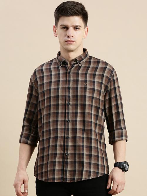 mens checks casual shirt - 20245581 - Very Small Image - 1
