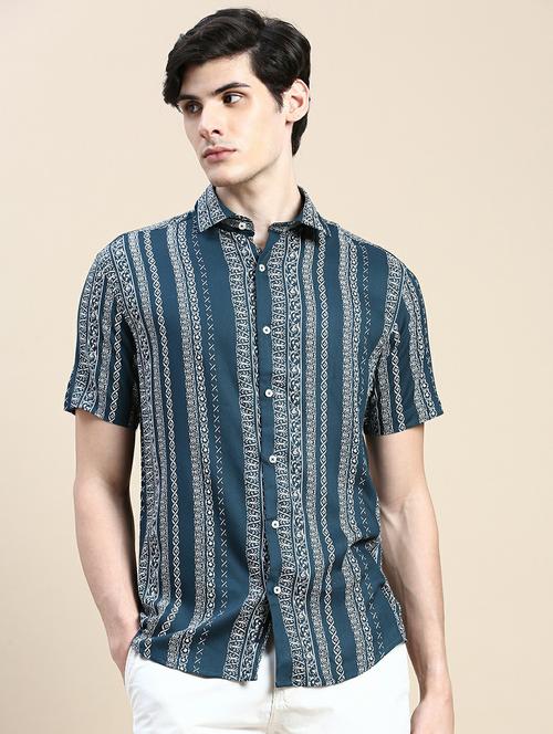 mens printed casual shirt - 20245774 - Very Small Image - 1