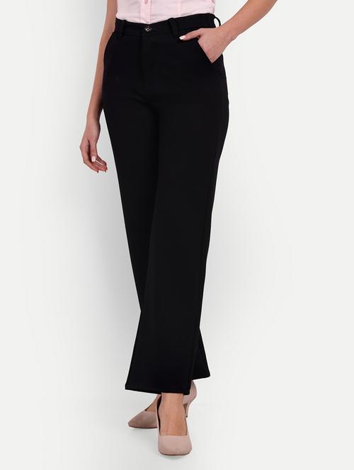 black solids high rise flat front trousers - 20245956 - Very Small Image - 1