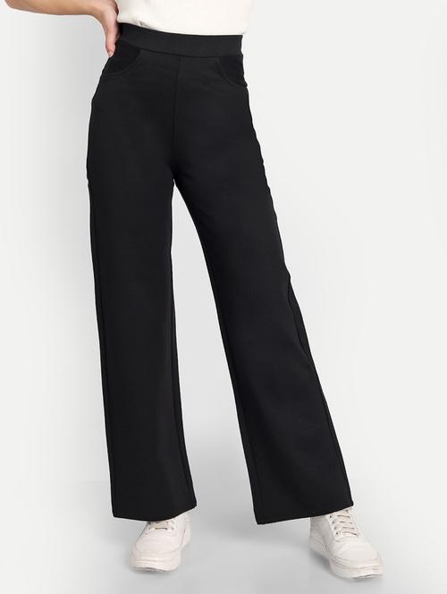 black solids high rise flat front trousers - 20245983 - Very Small Image - 1