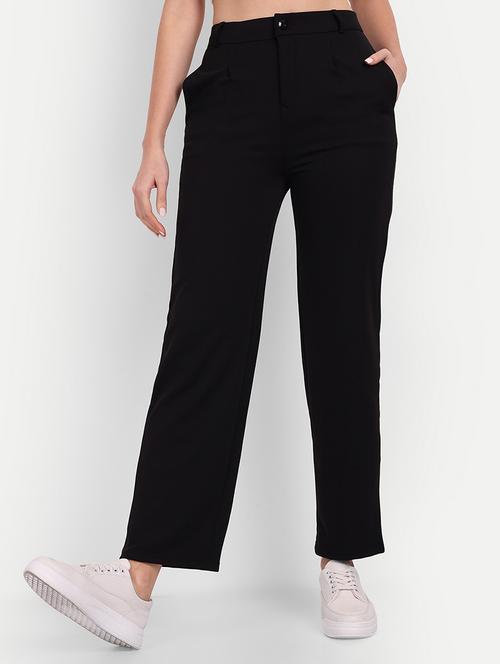 black solids high rise pleated trousers - 20246129 - Very Small Image - 1