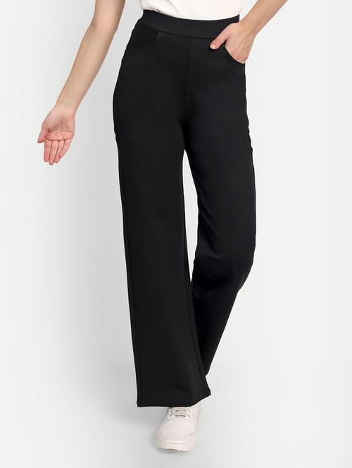 black solids flat front trousers  - 20246425 - Very Small Image - 1