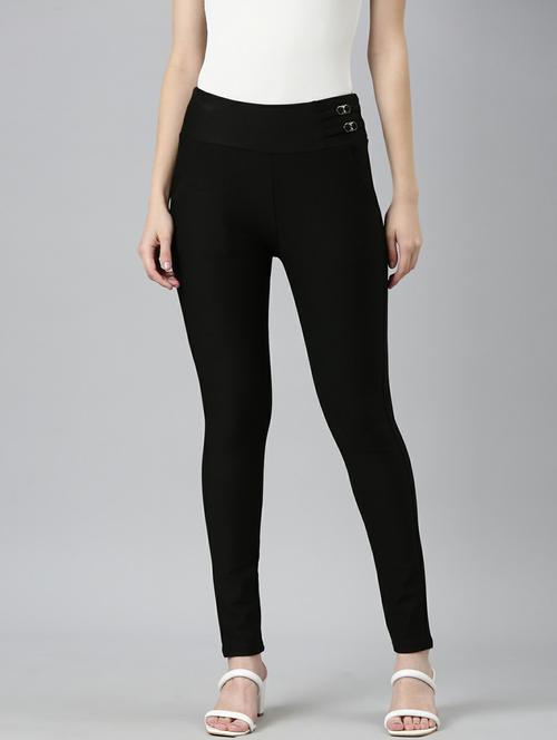 black solid ankle length legging - 20249131 - Very Small Image - 1