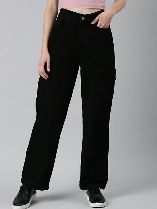 women's plain cargo jeans - 20249659 - Very Small Image - 1