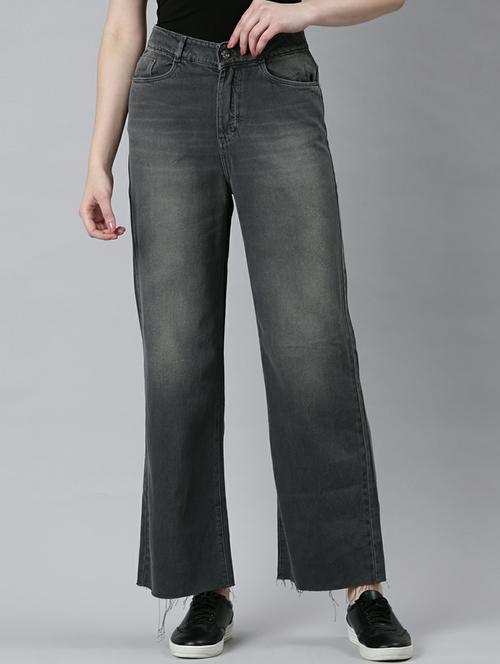 women's plain wide leg jeans - 20249678 - Very Small Image - 1