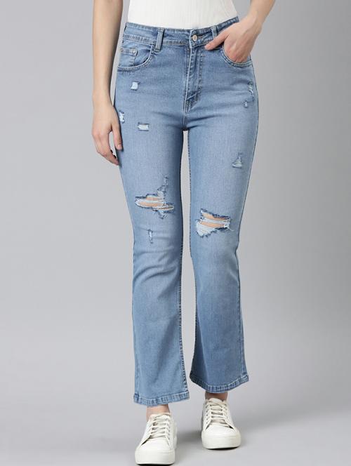 women's distress bootcut jeans - 20249727 - Very Small Image - 1