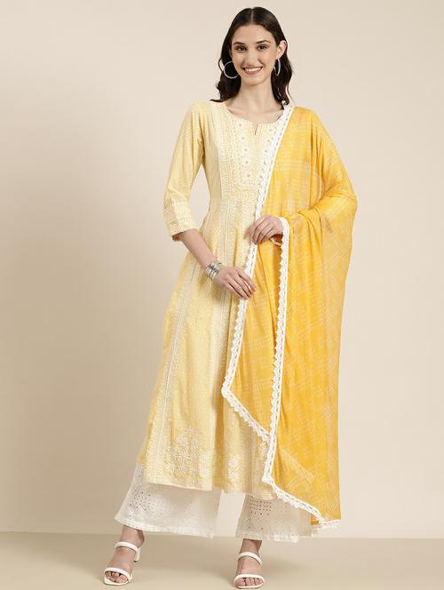 Women Printed Kurta Palazzo Set With Dupatta - 20251311 - Very Small Image - 1