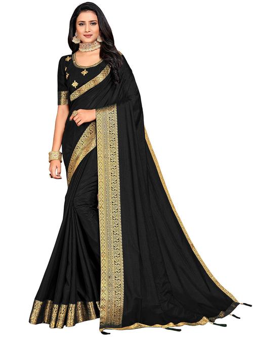 solid zari bordered saree  with blouse - 20251656 - Very Small Image - 1