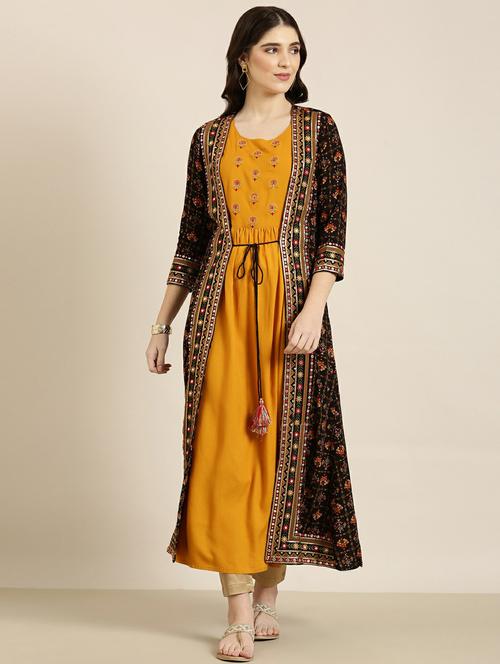 women embroidered kurta with jacket - 20252349 - Very Small Image - 1