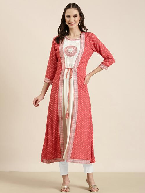 women embroidered kurta with jacket - 20252368 - Very Small Image - 1