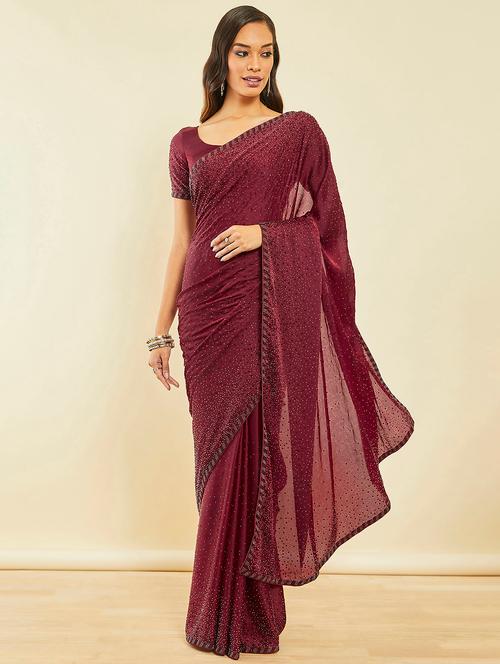 women's embellished saree with blouse - 20253099 - Very Small Image - 1