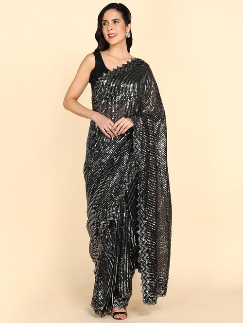 women's embellished saree with blouse - 20253819 - Very Small Image - 1