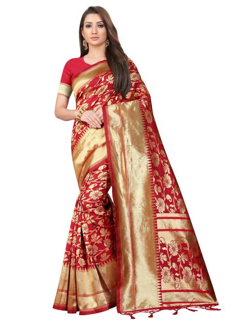 women's banarasi saree with blouse - 20255677 - Very Small Image - 1
