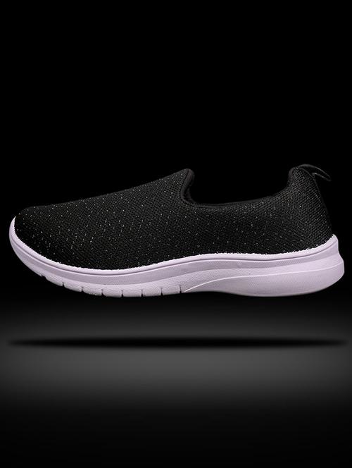 women knitted black slip on casual shoe - 20256603 - Very Small Image - 1