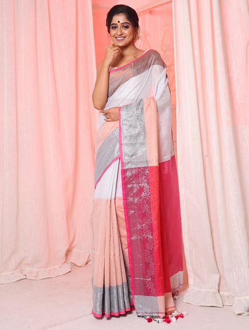 women's solid multi colored saree with blouse - 20256726 - Very Small Image - 1