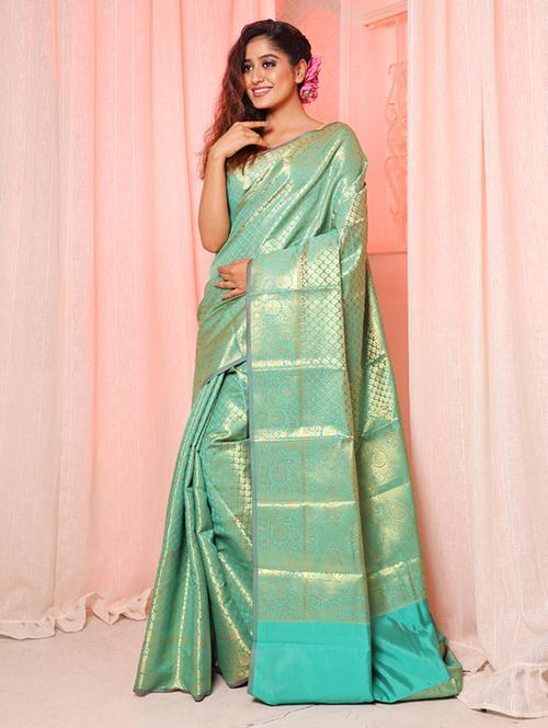 women's banarasi saree with blouse - 20256821 - Very Small Image - 1