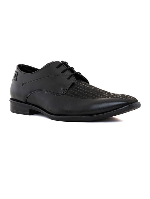 men black textured lace-up derby - 20257346 - Very Small Image - 1