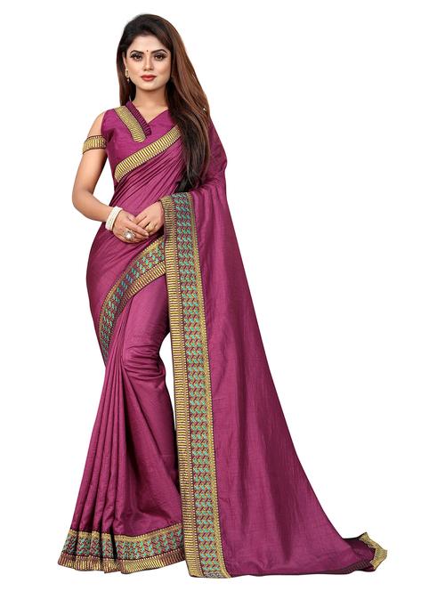 women's bordered royal blue colored saree with blouse - 20258913 - Very Small Image - 1