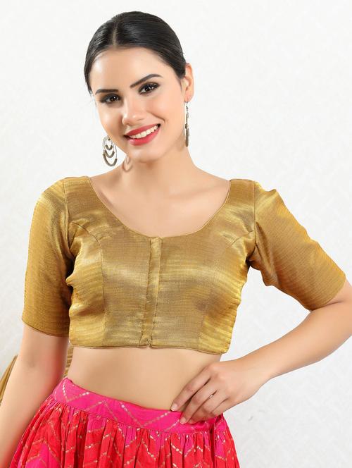 women gold solid blouse - 20259691 - Very Small Image - 1