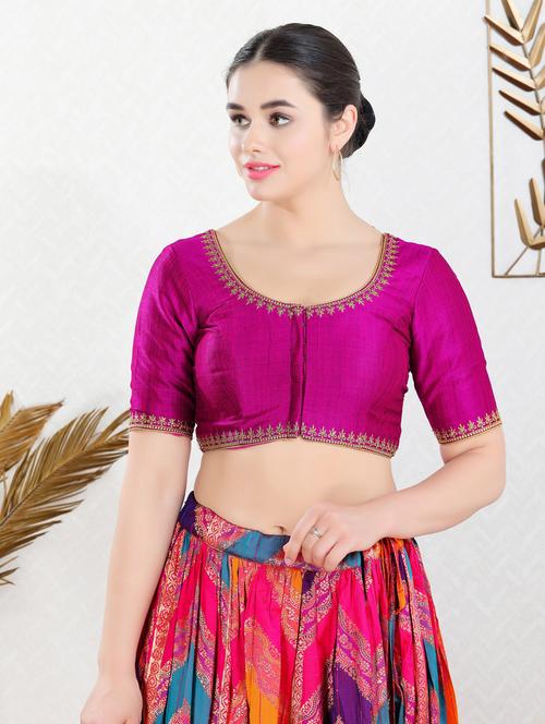 women purple embroidered blouse - 20259711 - Very Small Image - 1