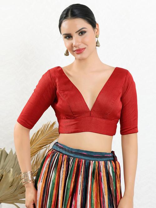 women red solid blouse - 20259729 - Very Small Image - 1