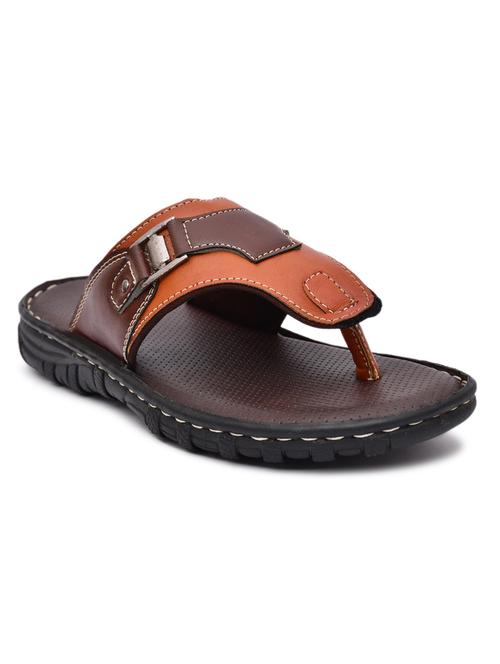 men brown slip on slipper - 20261324 - Very Small Image - 1