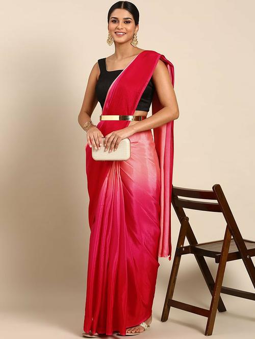 women's ombre red colored saree with blouse - 20264532 - Very Small Image - 1