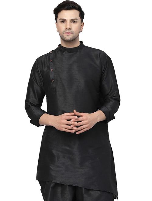 men mandarin neck solid asymmetric short kurta - 20266181 - Very Small Image - 1