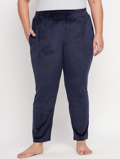 navy blue velvet track pants - 20266475 - Very Small Image - 1