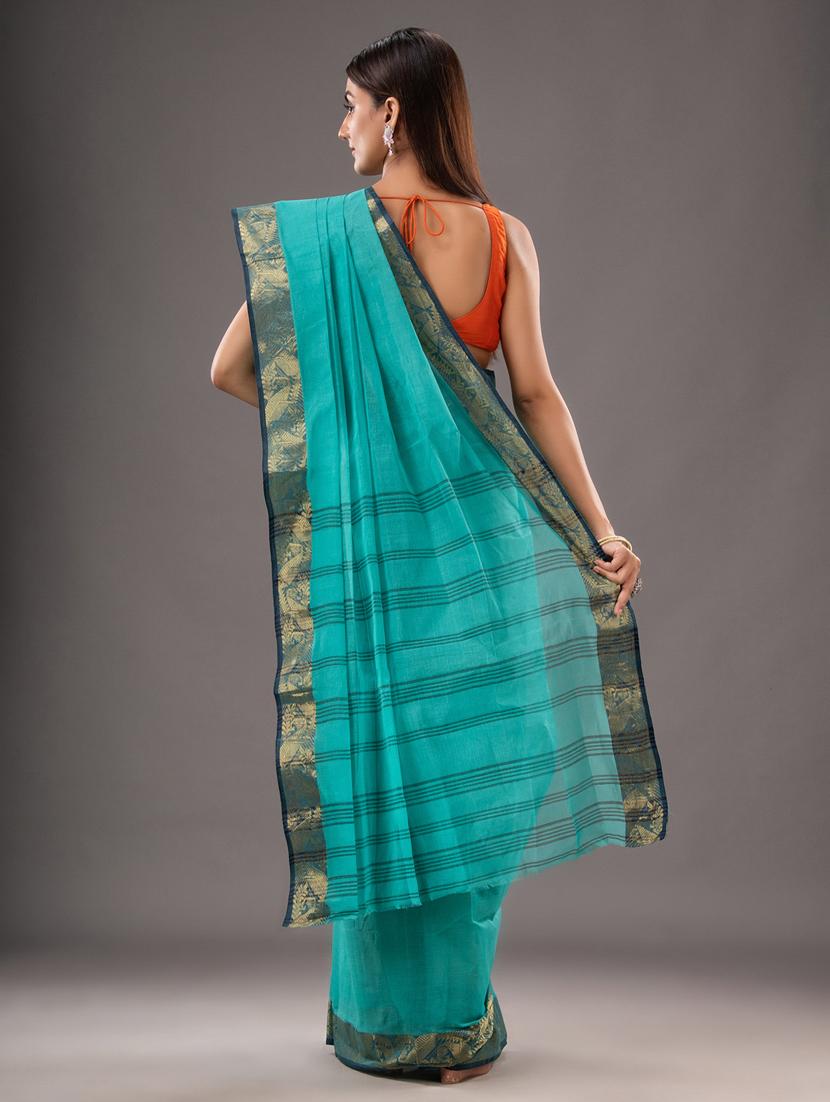 women's bordered green colored saree - 20266955 - Zoom Image - 3