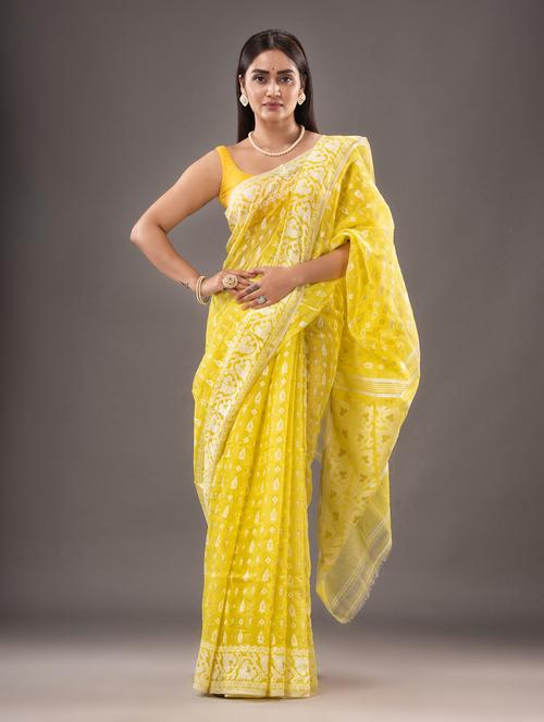 women's self design yellow colored saree - 20266977 - Very Small Image - 1