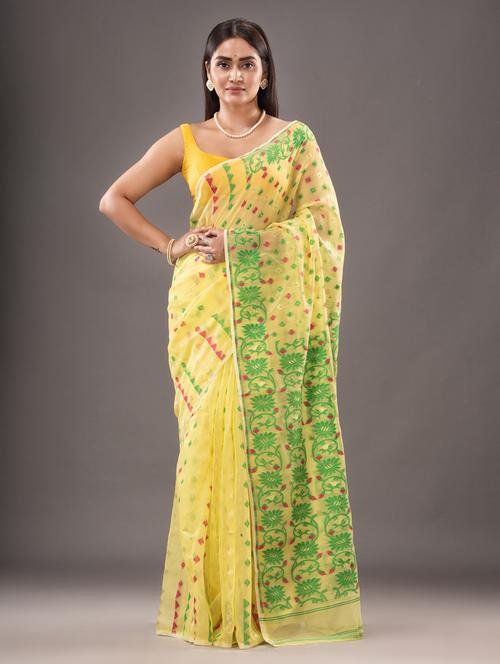 women's self design yellow colored saree - 20267007 - Very Small Image - 1