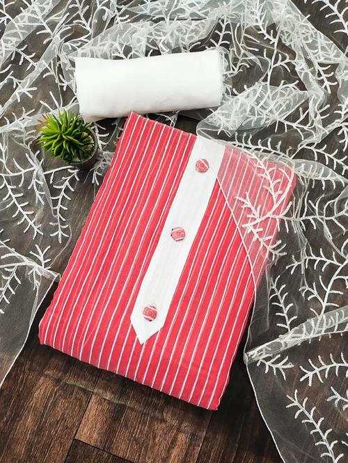 striped cotton unstitched salwar suit set - 20274948 - Very Small Image - 1