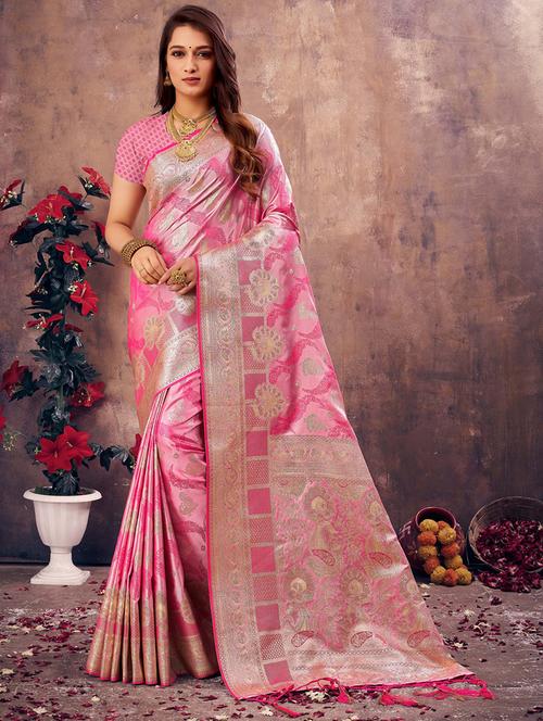 women's banarasi saree with blouse - 20275350 - Very Small Image - 1