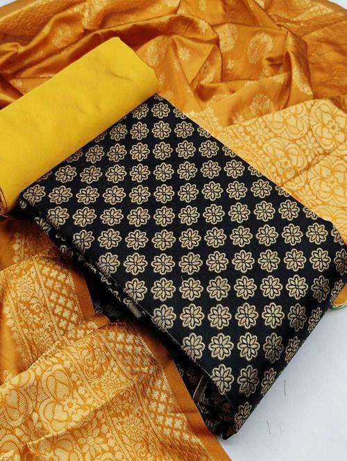 women black banarasi unstitched suits - 20276170 - Very Small Image - 1