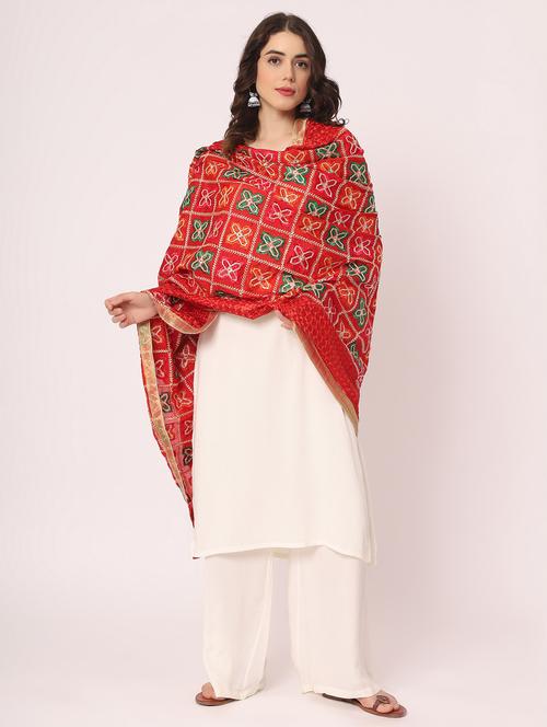 red phulkari dupatta - 20276655 - Very Small Image - 1