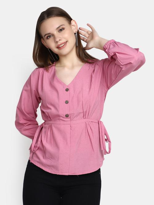 pink solid a line top - 20277763 - Very Small Image - 1