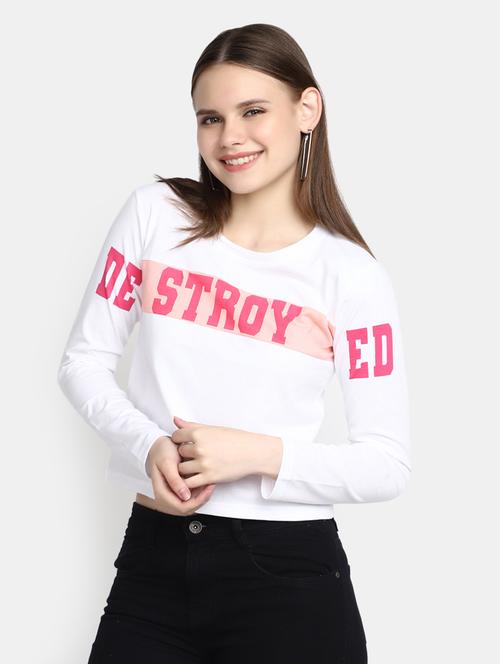 white typography casual top - 20277777 - Very Small Image - 1